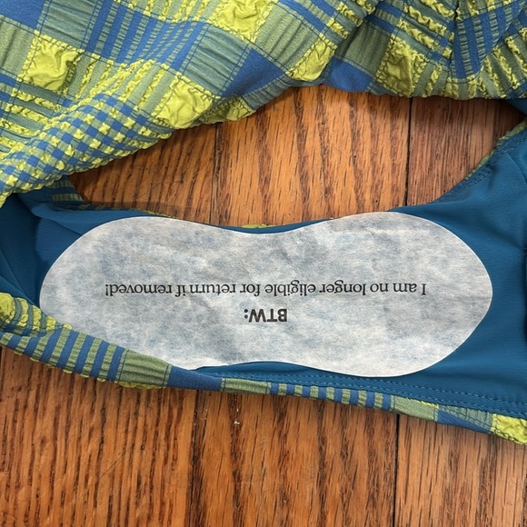 Andie The Lanikai One Piece Swimsuit green blue plaid size S NWT - Picture 5 of 8